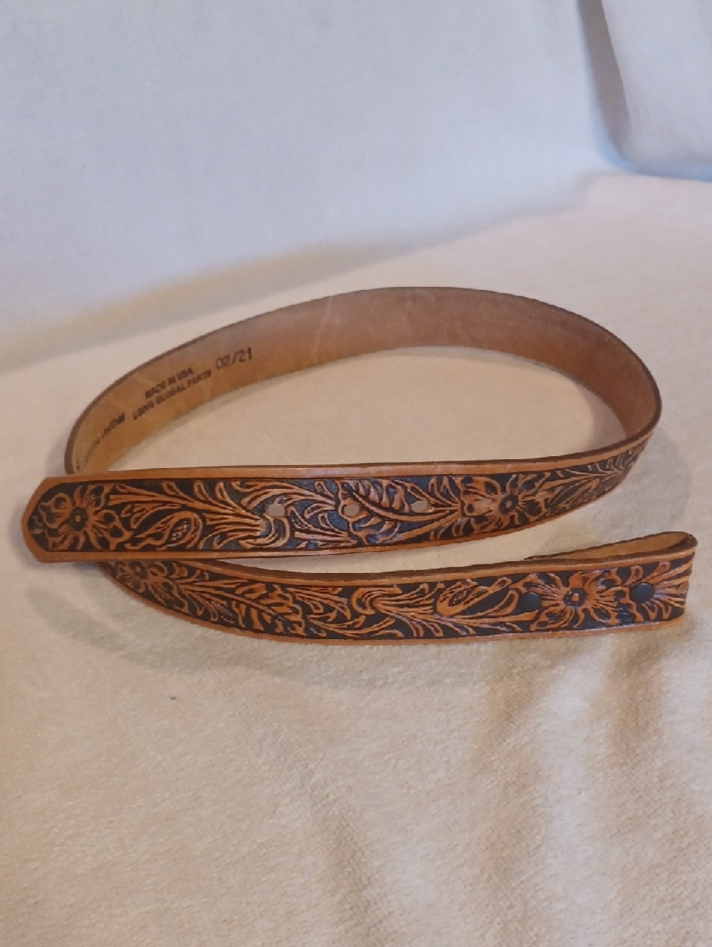 Tony Lama Tan Leather Belt - Natural Brown Tone Size 30